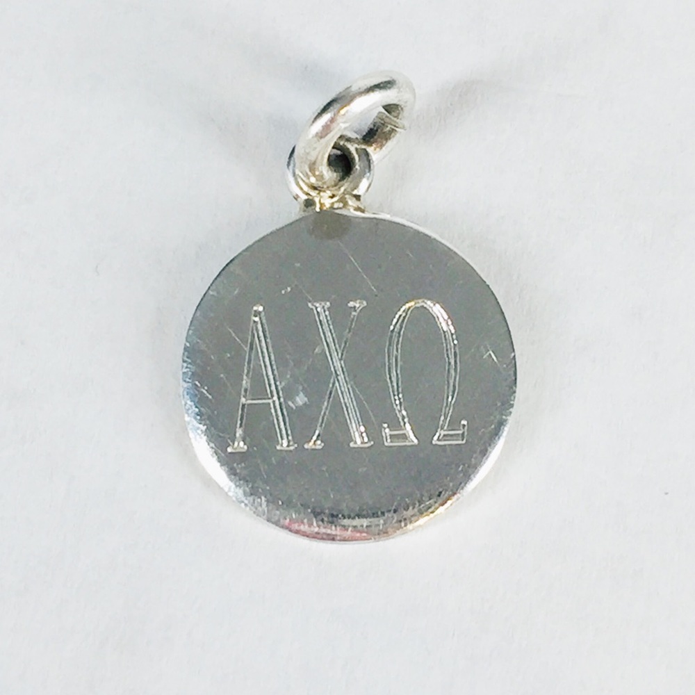 Alpha Chi Omega ΑΧΩ Silver Tone Charm Pendant